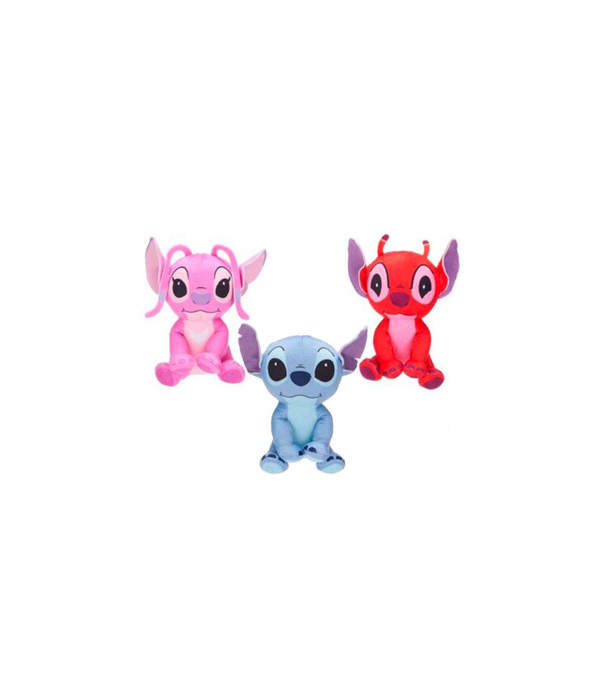 Lilo&Stitch - Pack 2 Peluches de Stitch Azul con Sonido y Ángel Rosa con  Sonido - Calidad Super Soft