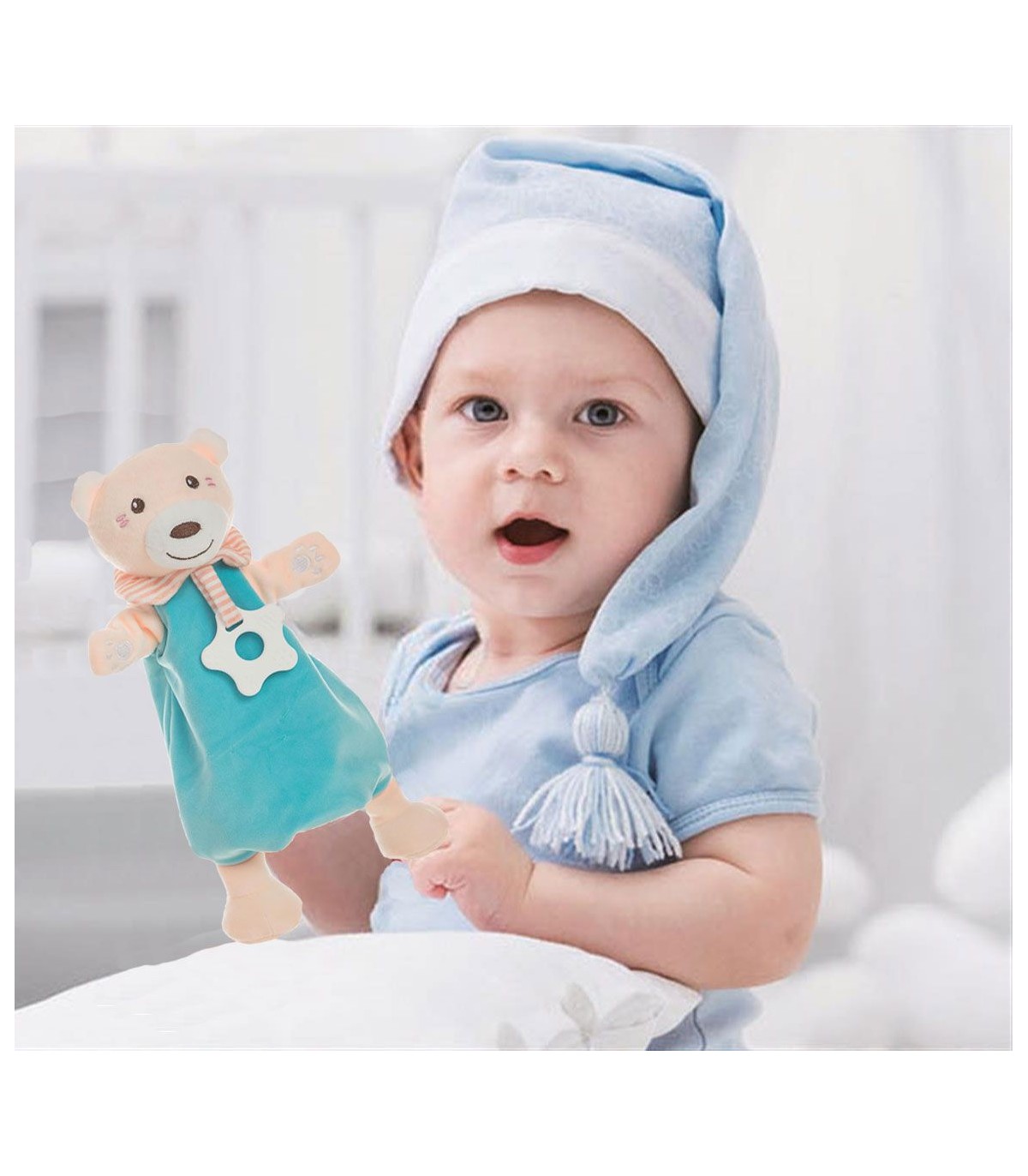 Muñecos de peluche para bebé, manta de apego suave y confortable, para