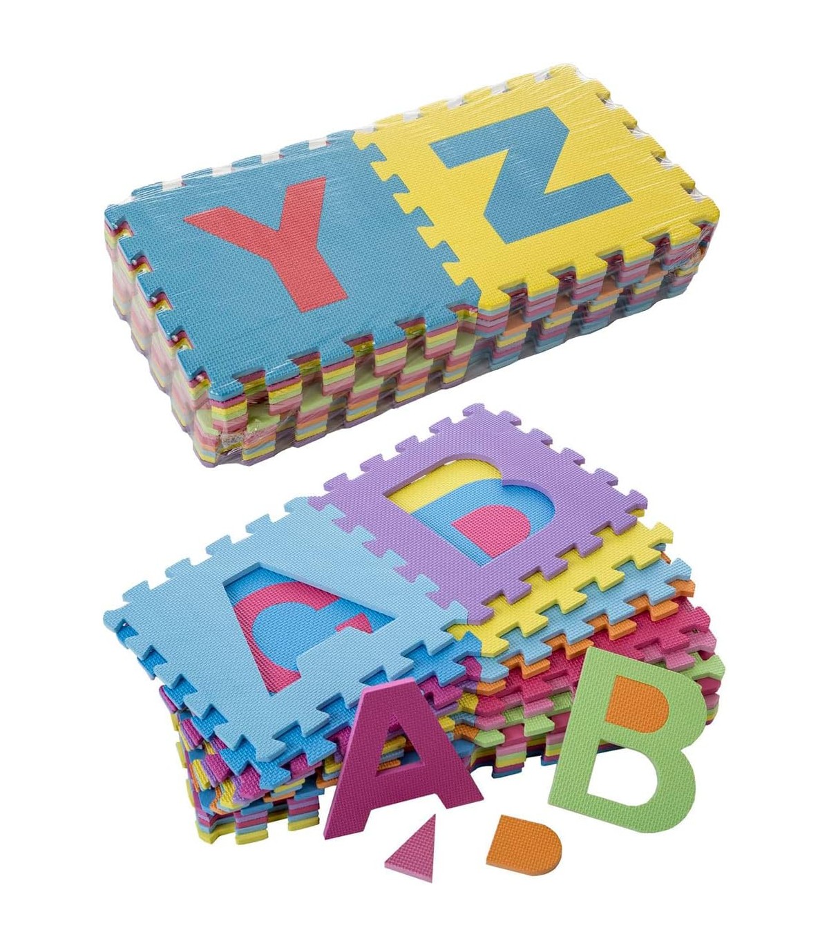 Alfombra de juego para niños, alfombra de juego educativa y divertida con  letras ABC de animales y formas de colores, alfombra de área de aprendizaje