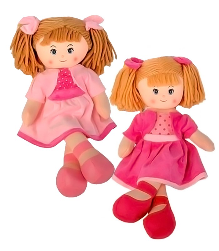 muñeca de trapo rosa